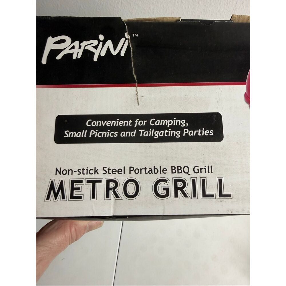 Parini Metro Charcoal Grill Balcony Porch Red Non-Stick Steel Portable BBQ Grill - Picture 8 of 12